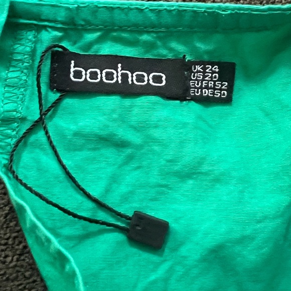 Boohoo Offers Green Puff Sleeve Top Size 20 - Picture 3 of 3